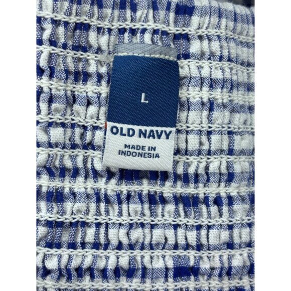 Old Navy Blue & White Gingham Tiered Sundress Size L - Picture 3 of 9